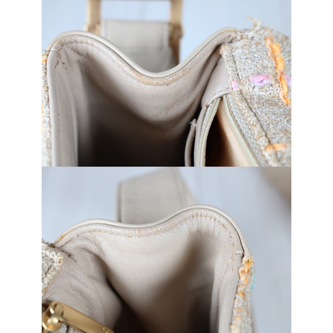 Good ( Rank AB)｜ CHANEL Canvas Lamb Leather Weave 2.55 Shoulder Bag｜S24053101
