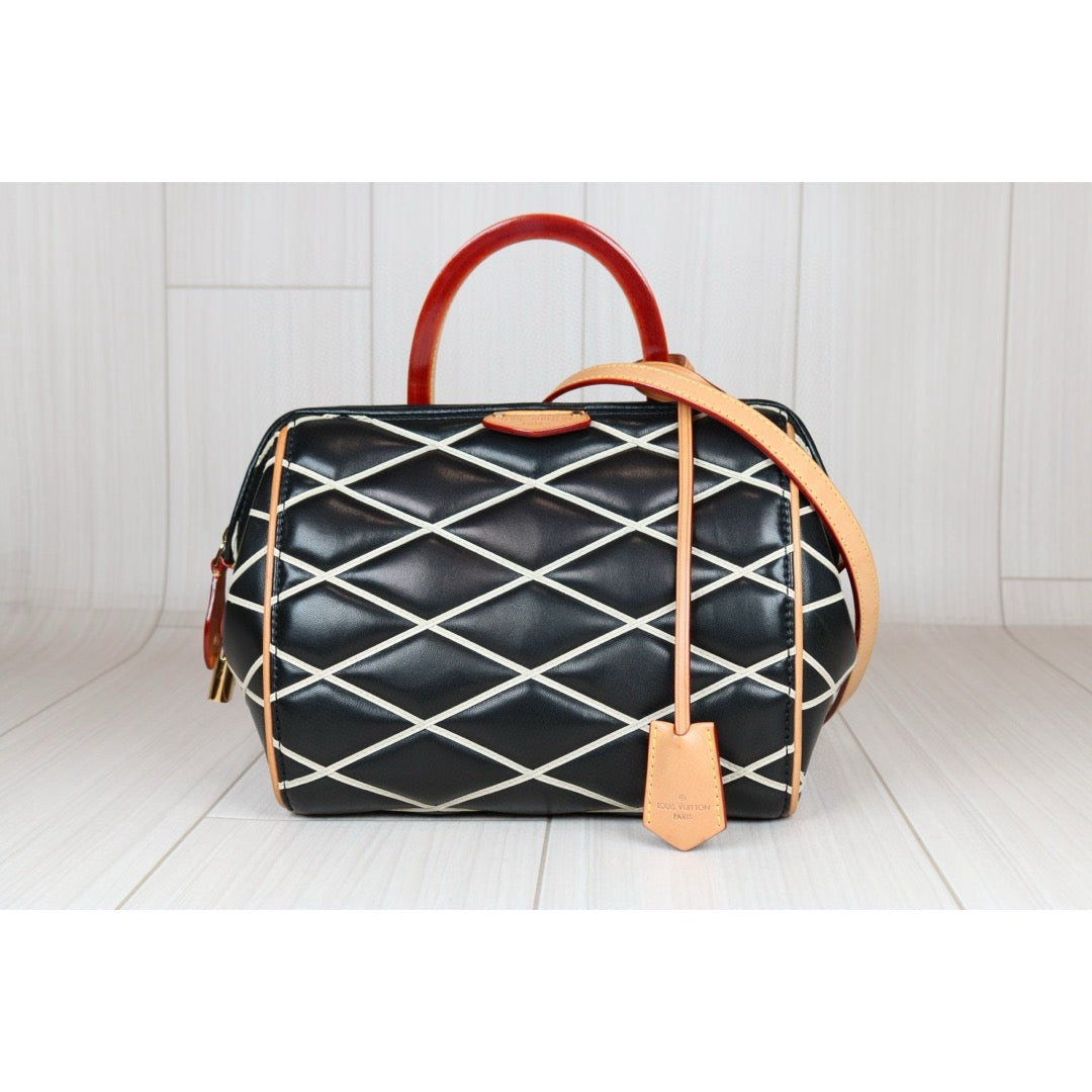 Rank A｜ LV Doc PM Black Leather Top Handle Crossbody Shoulder Bag  ｜S24080503