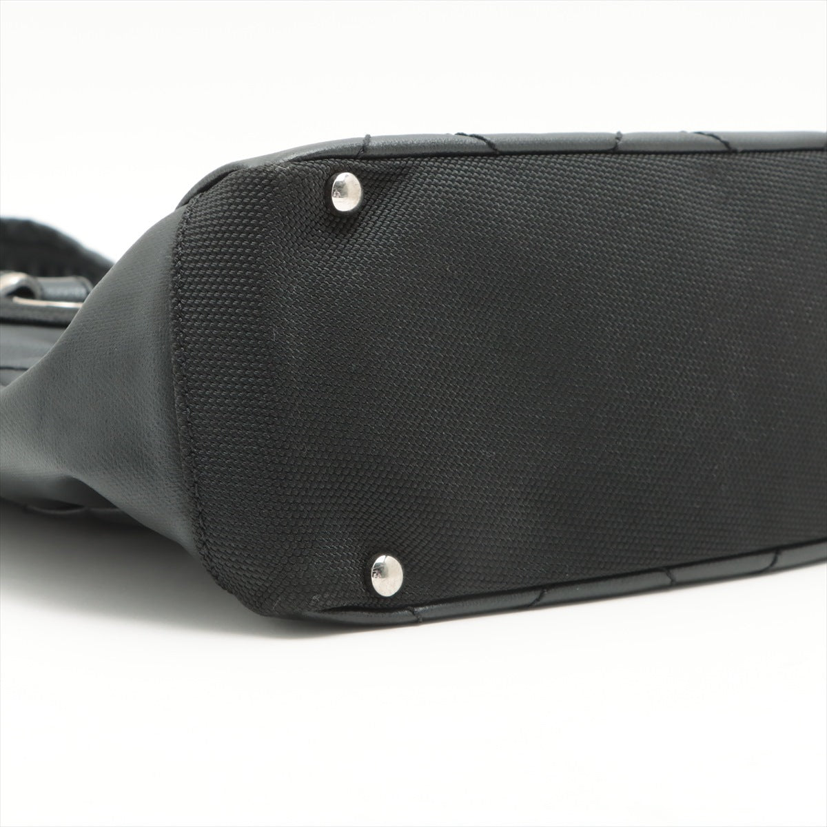 Chanel PARIBIARITZ PM  Linen Tote Bag Black Silver Gold