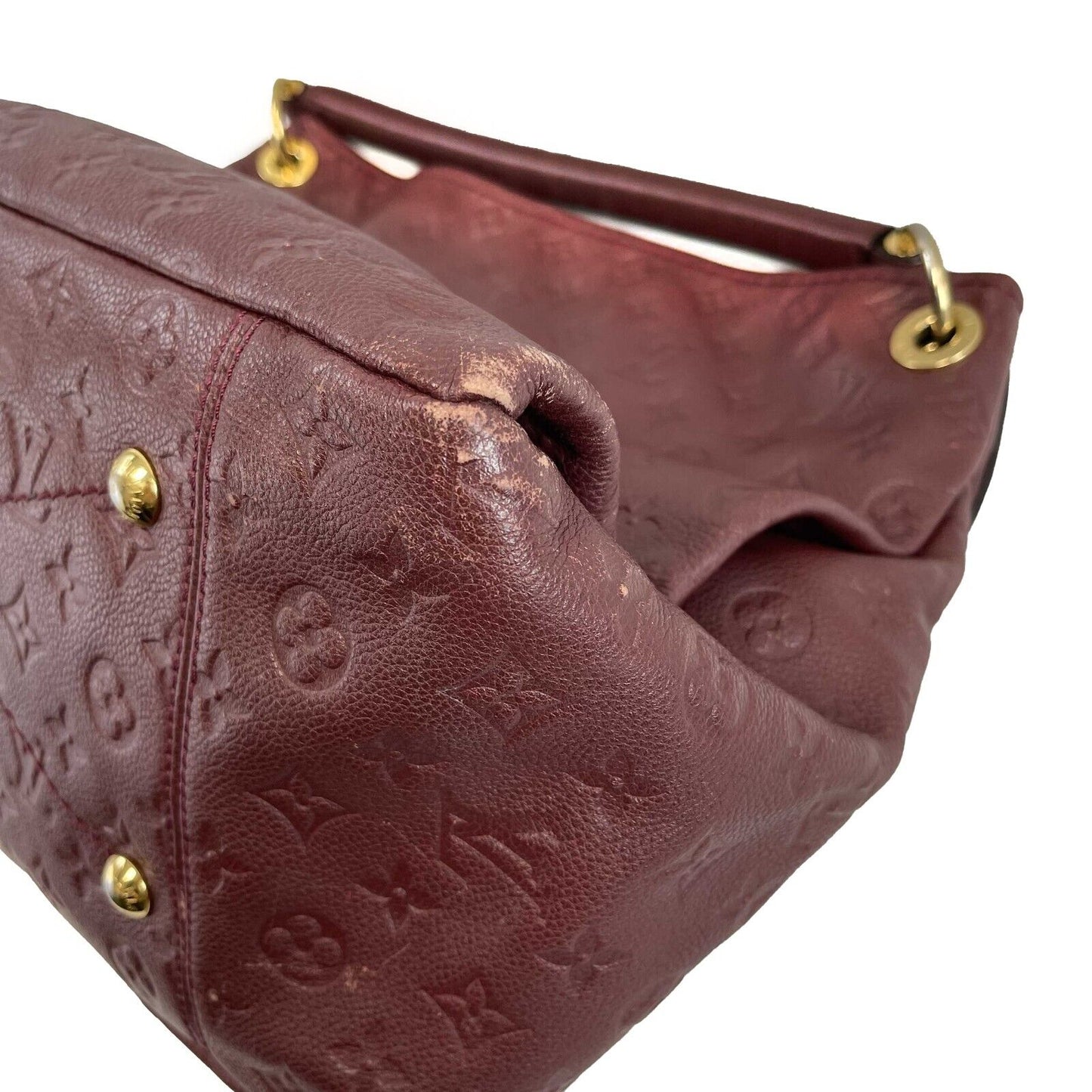 LOUIS VUITTON Empreinte Monogram Embossed Leather Artsy MM Burgundy Shoulder bag