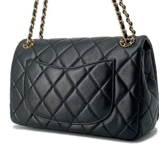 CHANEL Matelasse ChainShoulder Bag Black AS4780B Lambskin Size 23