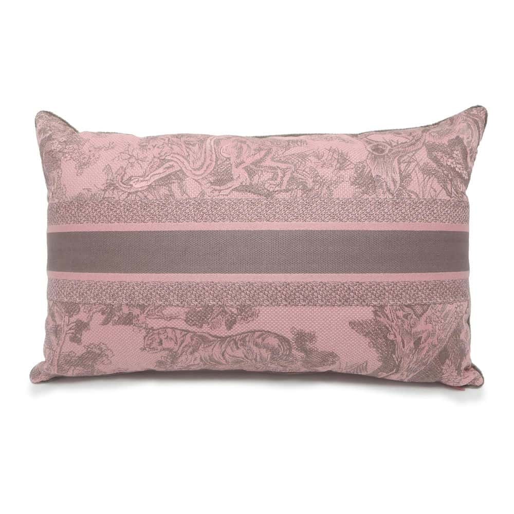 Dior Rectangular Toile de Jouy Cushion Pink/Gray HYP02POM3U Polyester 70% Cotton 25% Polyethylene 5%