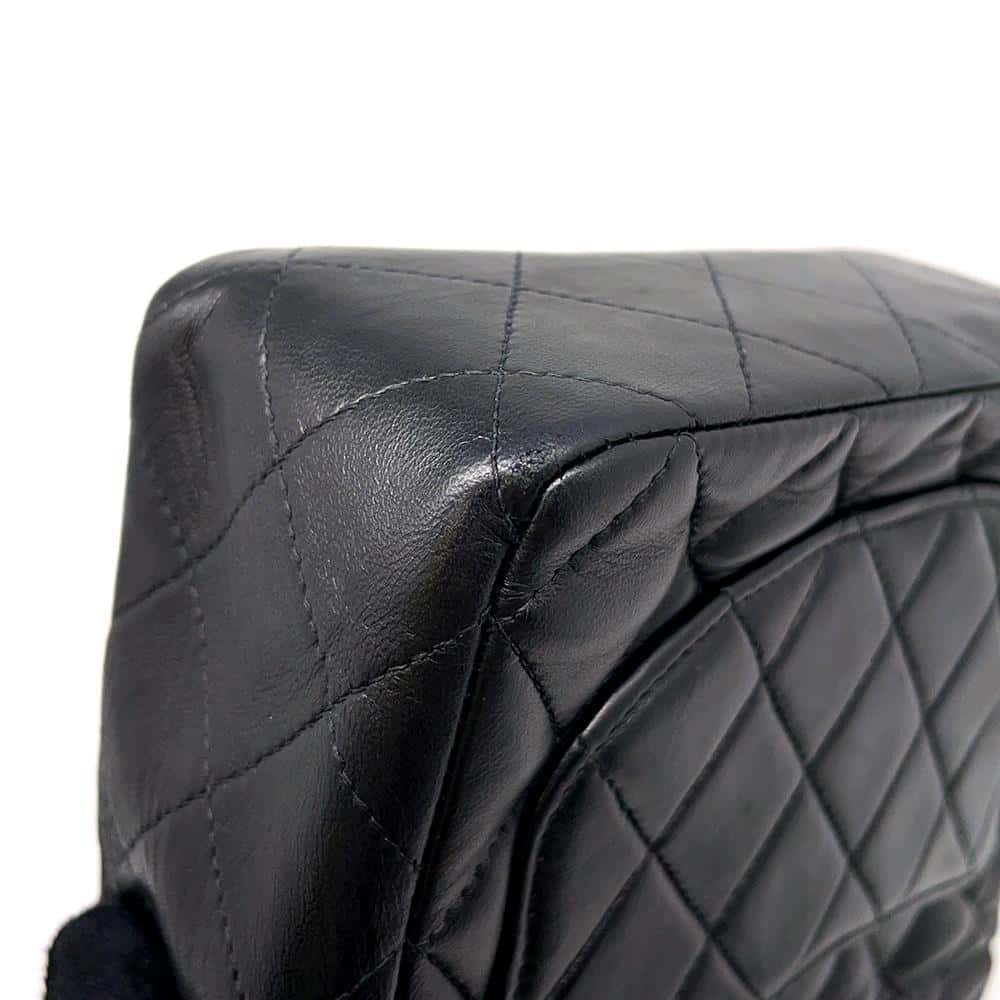 CHANEL Mini Matelasse Single Flap ChainShoulder Bag Black A01115 Lambskin