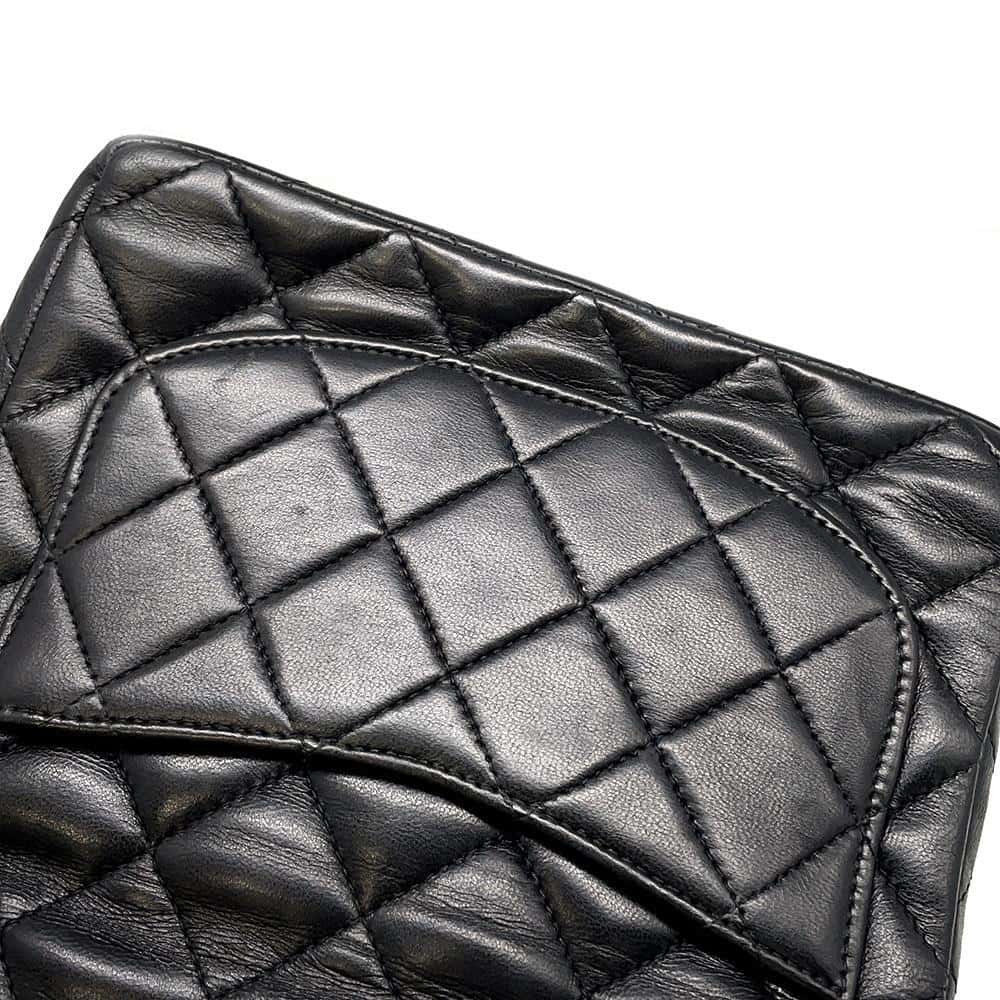 CHANEL Mini Matelasse Single Flap ChainShoulder Bag Black A01115 Lambskin