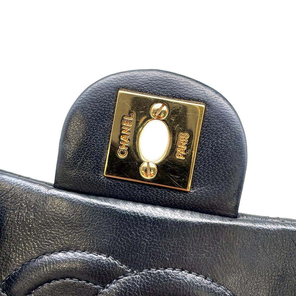 CHANEL Mini Matelasse Single Flap ChainShoulder Bag Black A01115 Lambskin