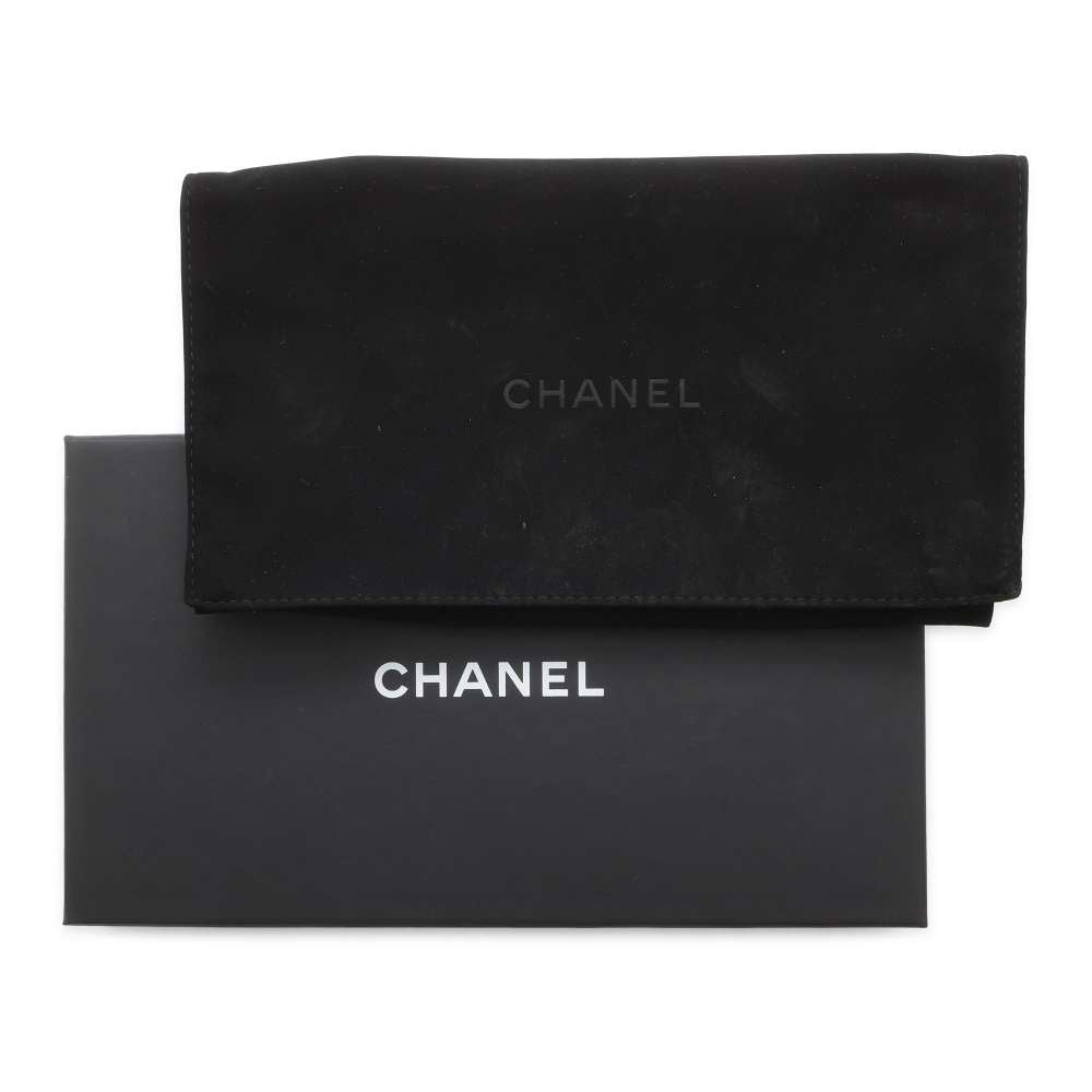 CHANEL Matelasse IconBag Charm Long Wallet Black Lambskin