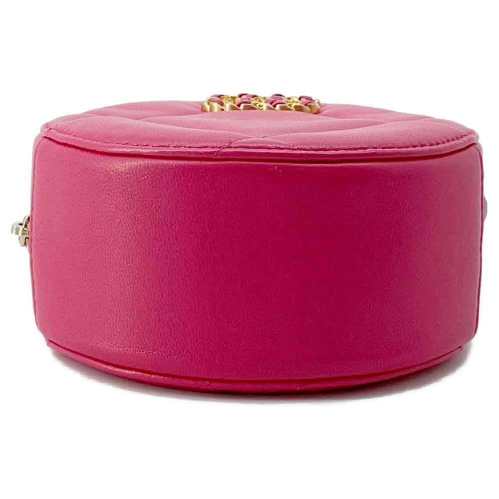 CHANEL CHANEL19 Round 2WAY Shoulder Bag Pink AP0945 Lambskin