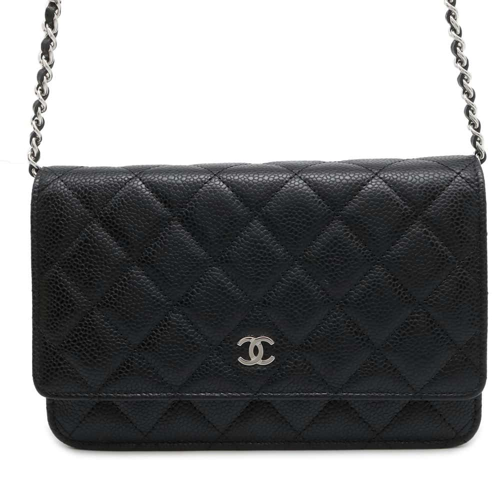 CHANEL Matelasse Classic Chain Wallet Black AP0250 Caviar Leather