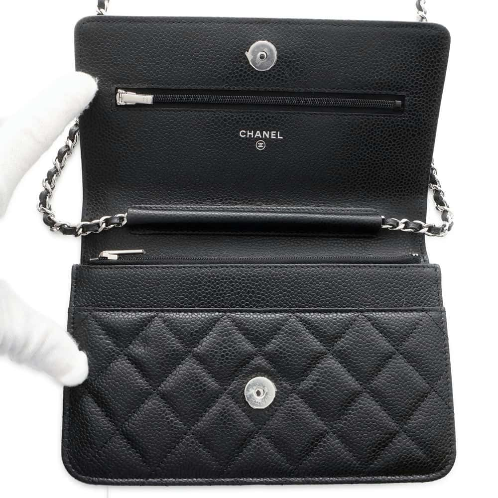 CHANEL Matelasse Classic Chain Wallet Black AP0250 Caviar Leather