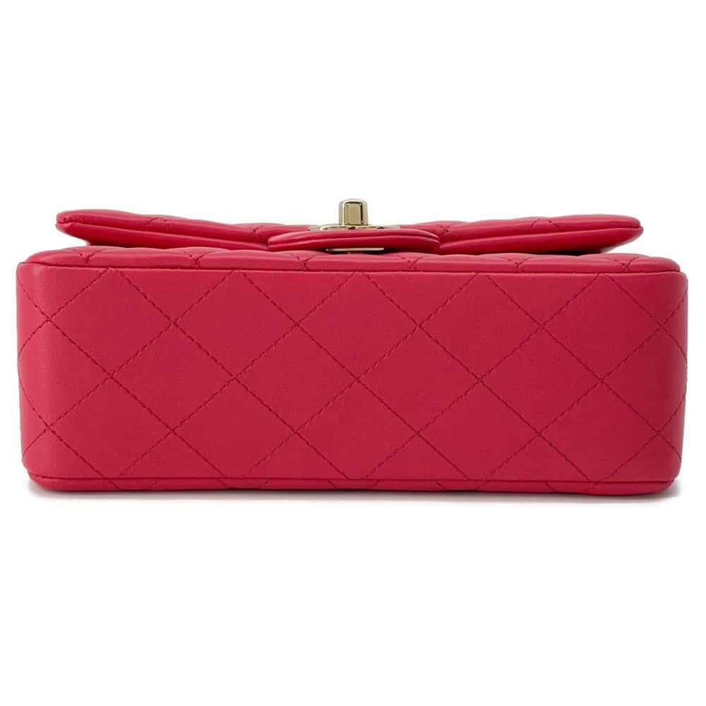 CHANEL Matelasse Single Flap ChainShoulder Bag Pink A69900 Lambskin Size 20