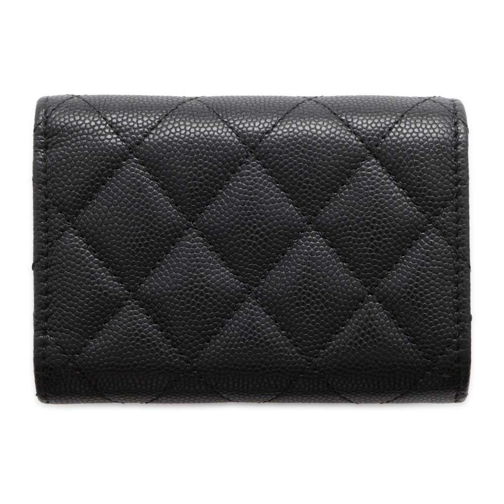 CHANEL Matelasse Small Flap Wallet Black AP3081 Caviar Leather