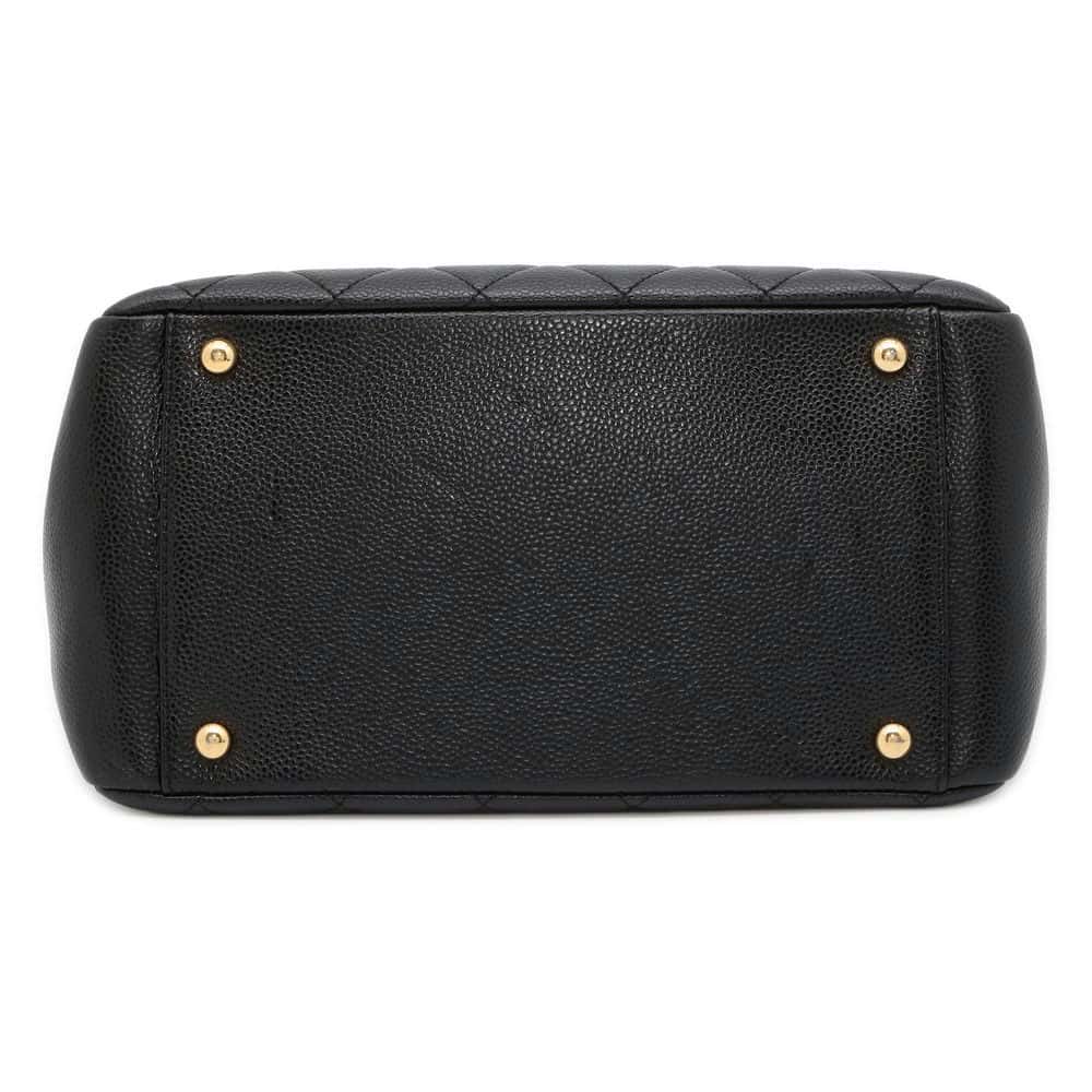CHANEL Matelasse PTT Chain Tote CC Logo Black A18004 Caviar Leather