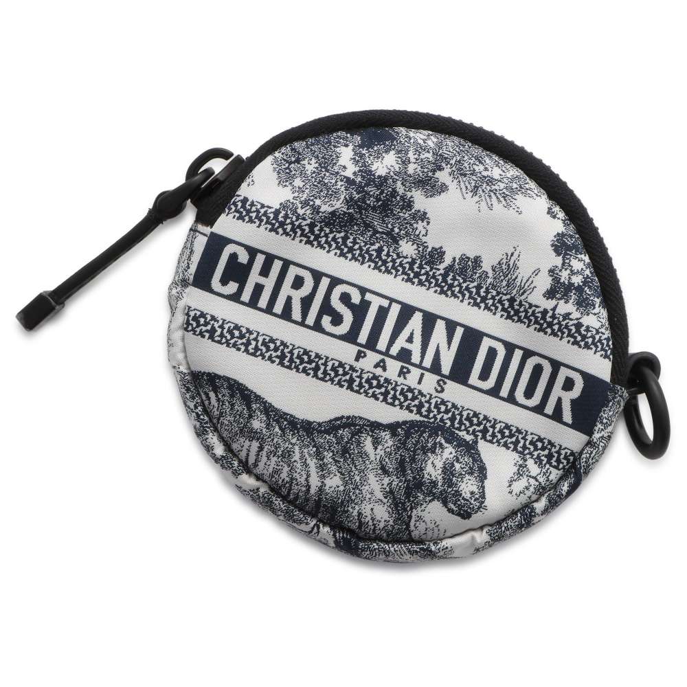 Dior Toile de Jouy Coin purse Navy Nylon