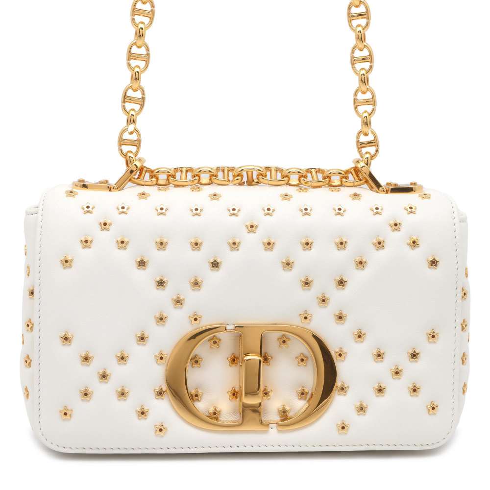 Dior Caro Lucky Star ChainShoulder Bag White M9241UNHH Lambskin Size Small