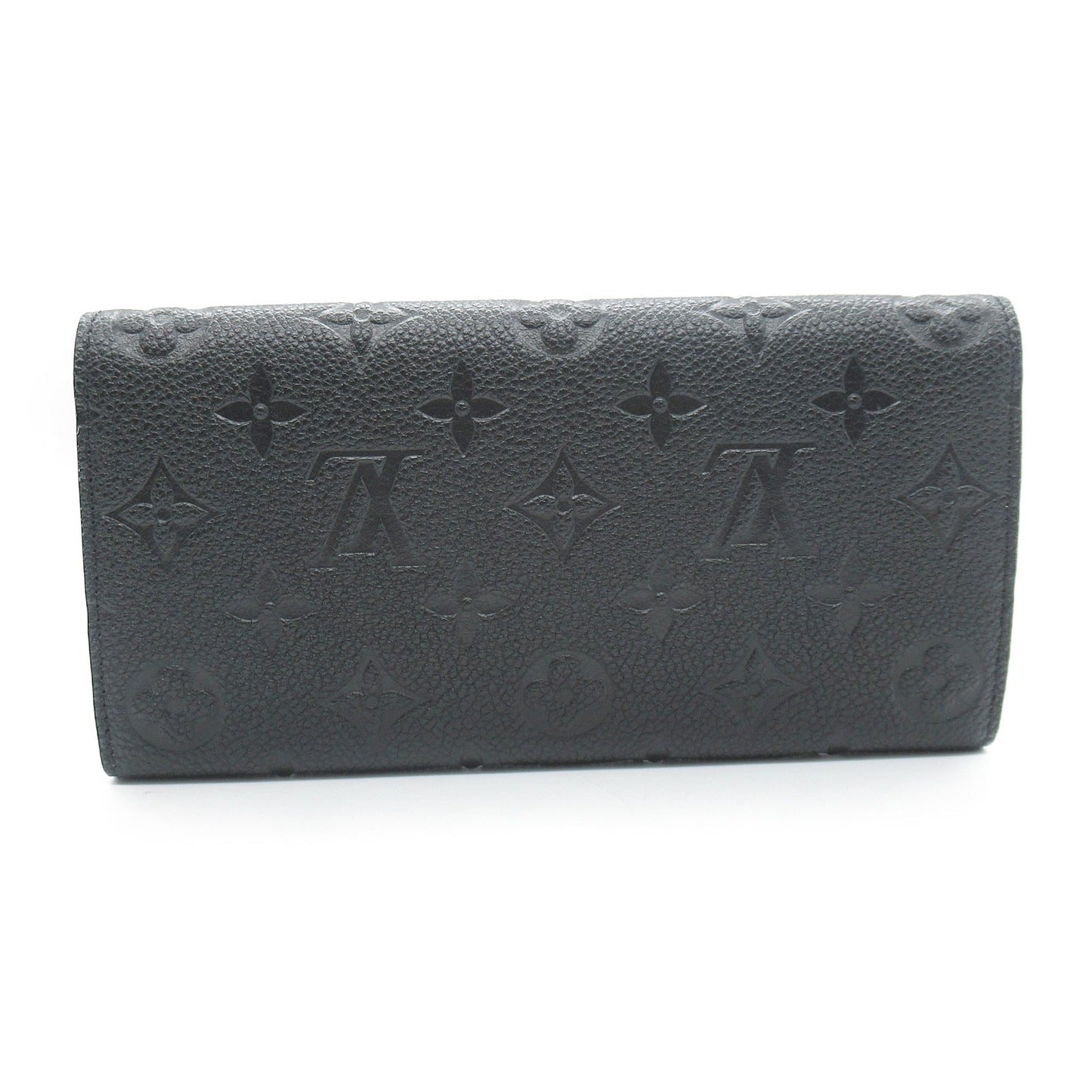 Louis Vuitton Portefolio Emily Double Fable Wallet Double Foldable Wallet Leather Monogram Emplant  Black M62369