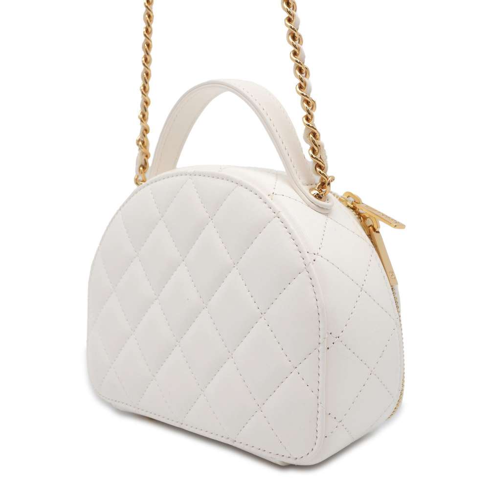 CHANEL Matelasse ChainClutch Shoulder Bag White AP3088 Lambskin