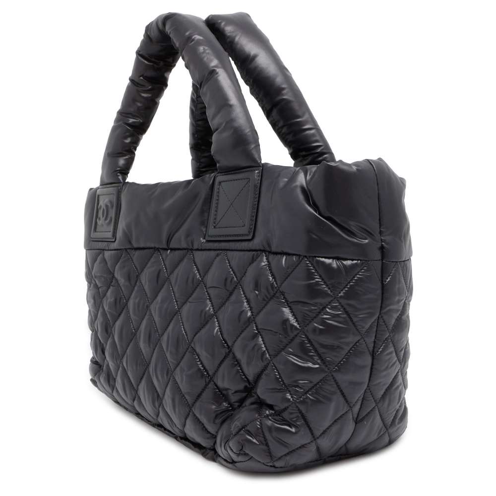 CHANEL Coco Cocoon SmallTote Bag Black A48610 Nylon Size PM