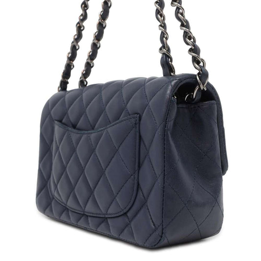 CHANEL Mini Matelasse ChainShoulder Bag Navy A69900 Lambskin