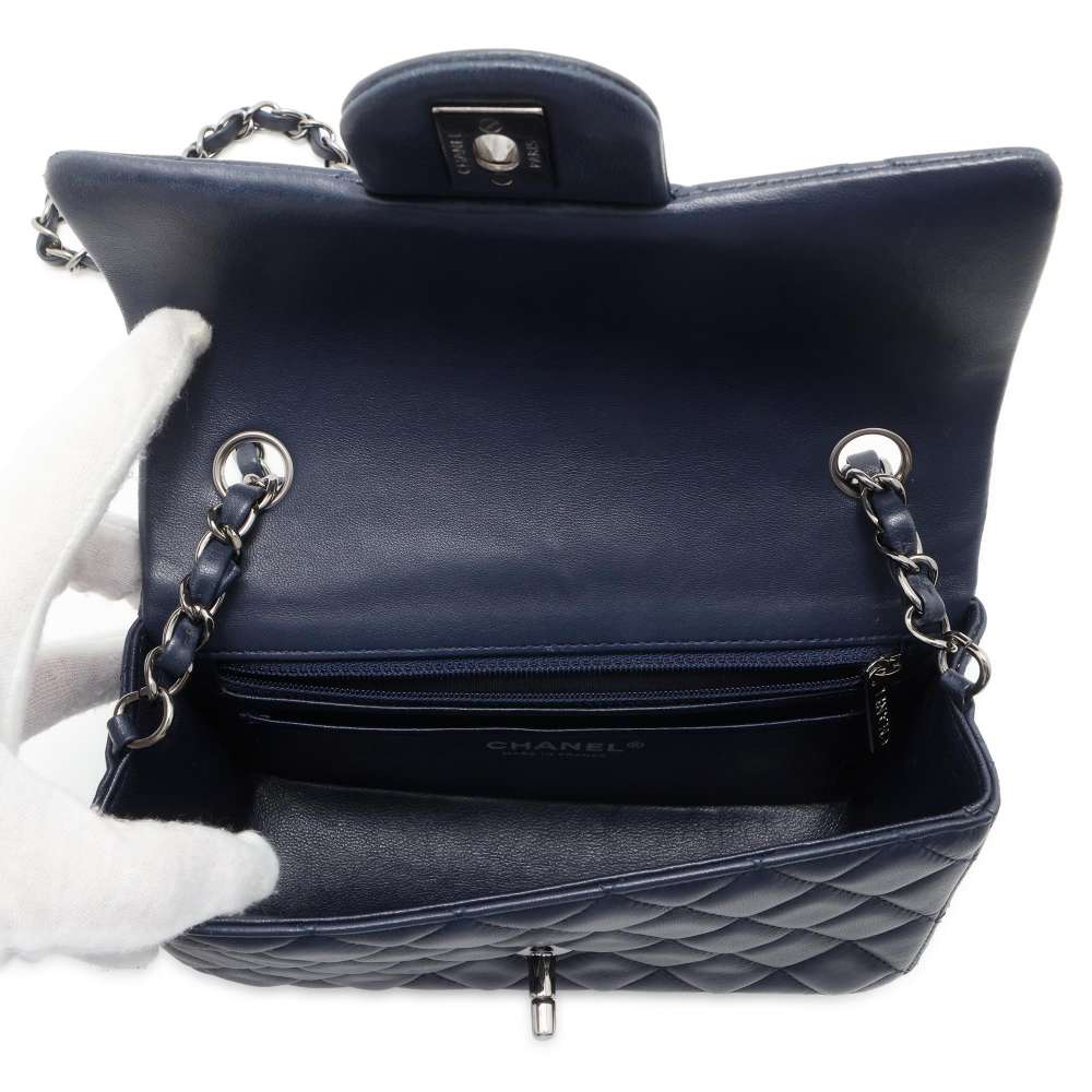 CHANEL Mini Matelasse ChainShoulder Bag Navy A69900 Lambskin