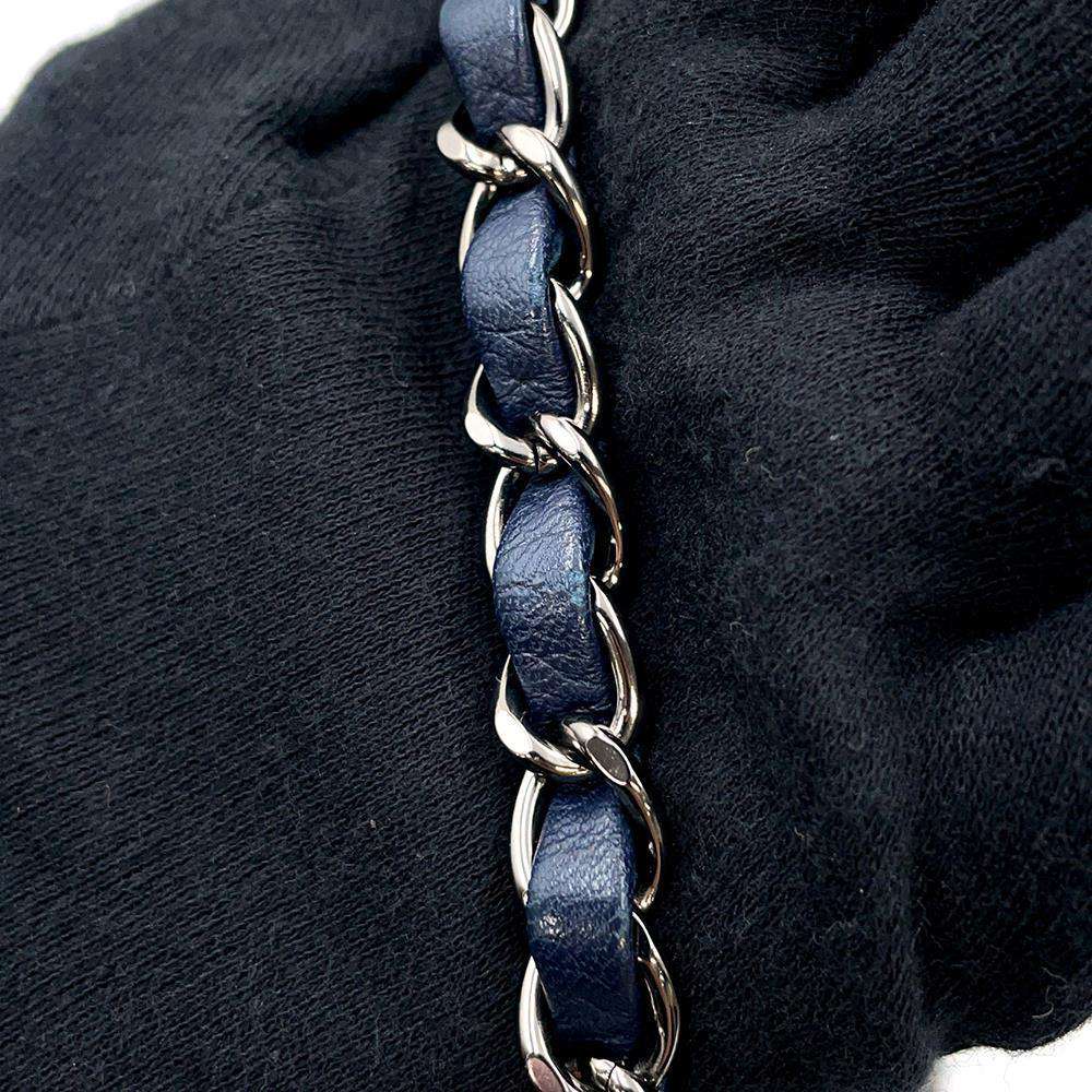 CHANEL Mini Matelasse ChainShoulder Bag Navy A69900 Lambskin