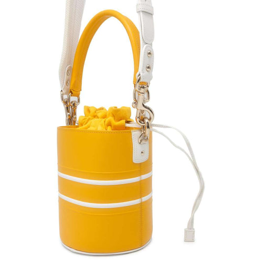 Dior Vive Bucket 2WAYShoulder Bag White/Yellow Leather