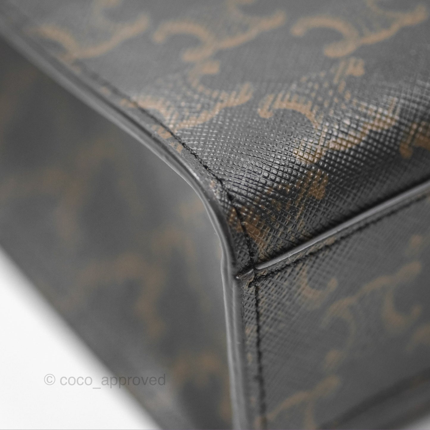 Celine Small Vertical Cabas Tote Triomphe Canvas Tan