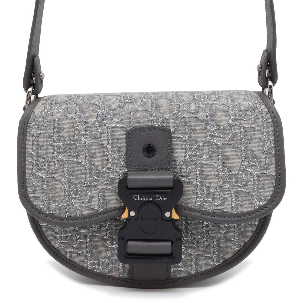 Dior Oblique Gallop Shoulder Bag Gray 1ADPO033DOS_H30Q Canvas Leather