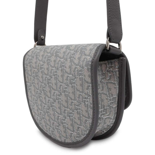 Dior Oblique Gallop Shoulder Bag Gray 1ADPO033DOS_H30Q Canvas Leather