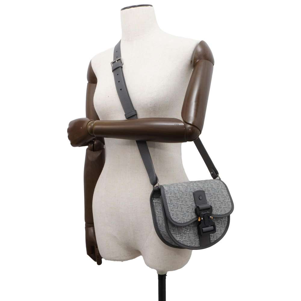 Dior Oblique Gallop Shoulder Bag Gray 1ADPO033DOS_H30Q Canvas Leather