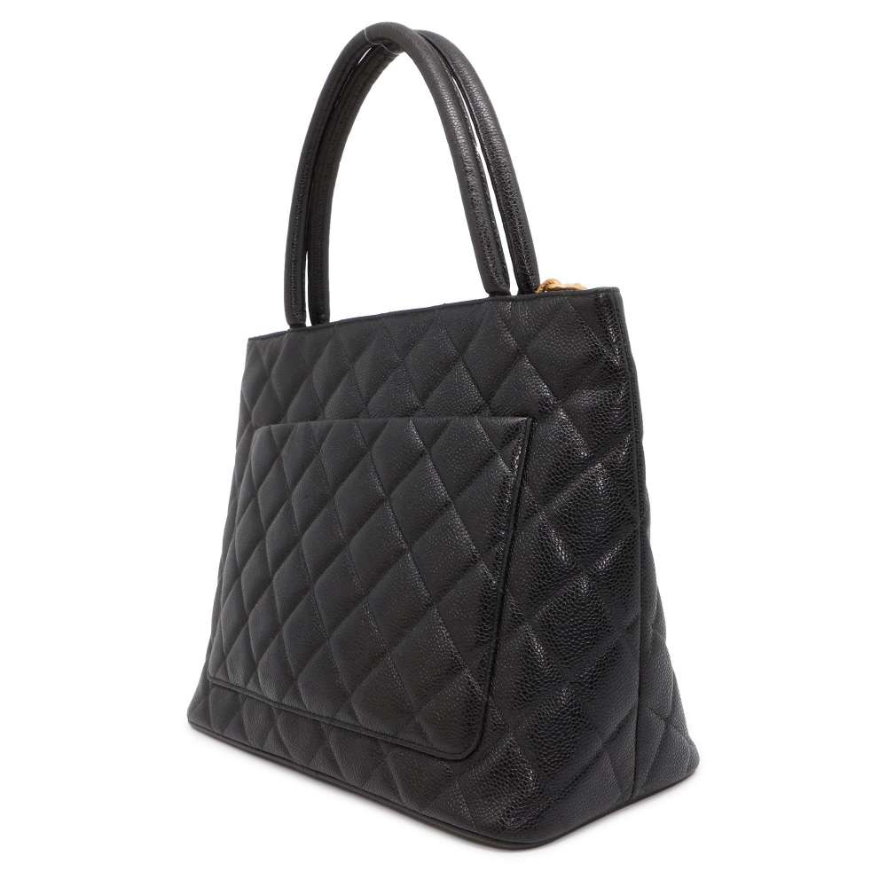 CHANEL Medallion Tote Black A01804 Caviar Leather