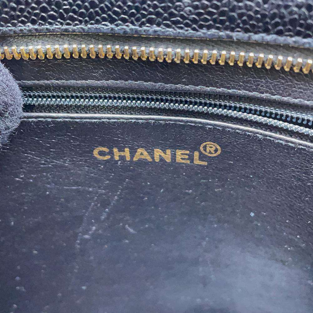 CHANEL Medallion Tote Black A01804 Caviar Leather