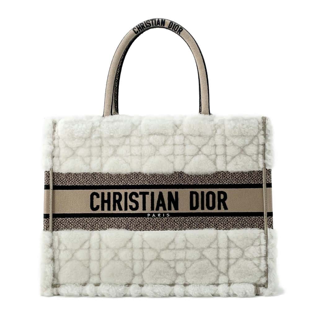 Dior Book tote Ivory/Beige M1296ZMBU M15I Boa Canvas Size Medium