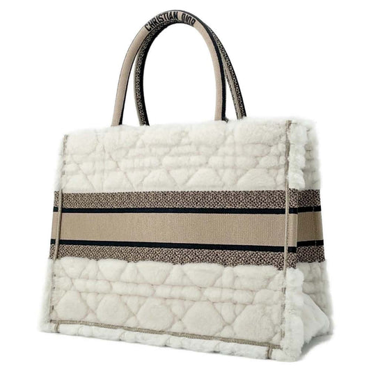 Dior Book tote Ivory/Beige M1296ZMBU M15I Boa Canvas Size Medium