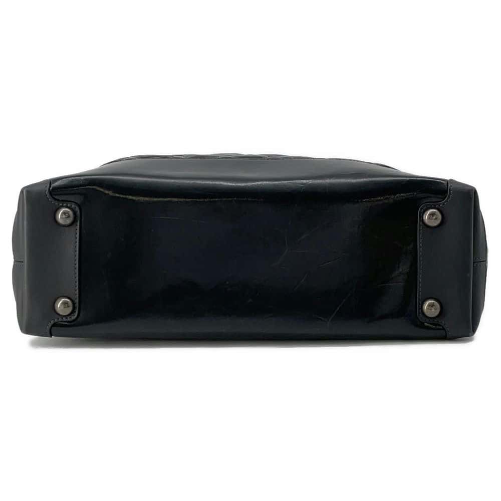 CHANEL Matelasse Tote Bag Black Patent Leather