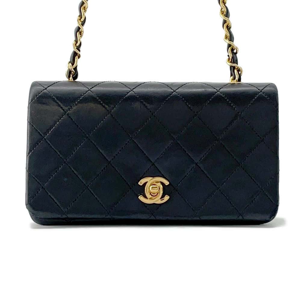 CHANEL Mini Matelasse ChainShoulder Bag Black A03571 Lambskin
