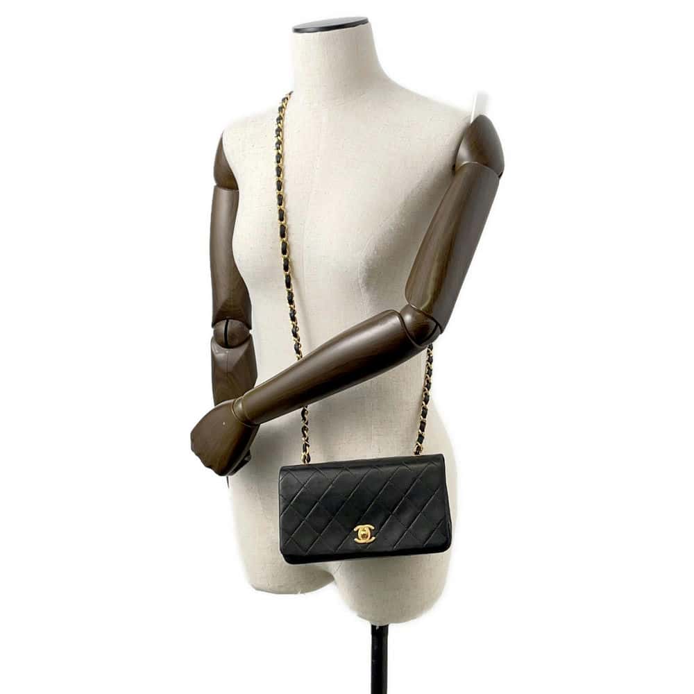 CHANEL Mini Matelasse ChainShoulder Bag Black A03571 Lambskin