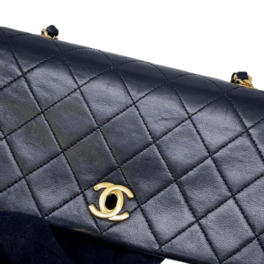 CHANEL Mini Matelasse ChainShoulder Bag Black A03571 Lambskin