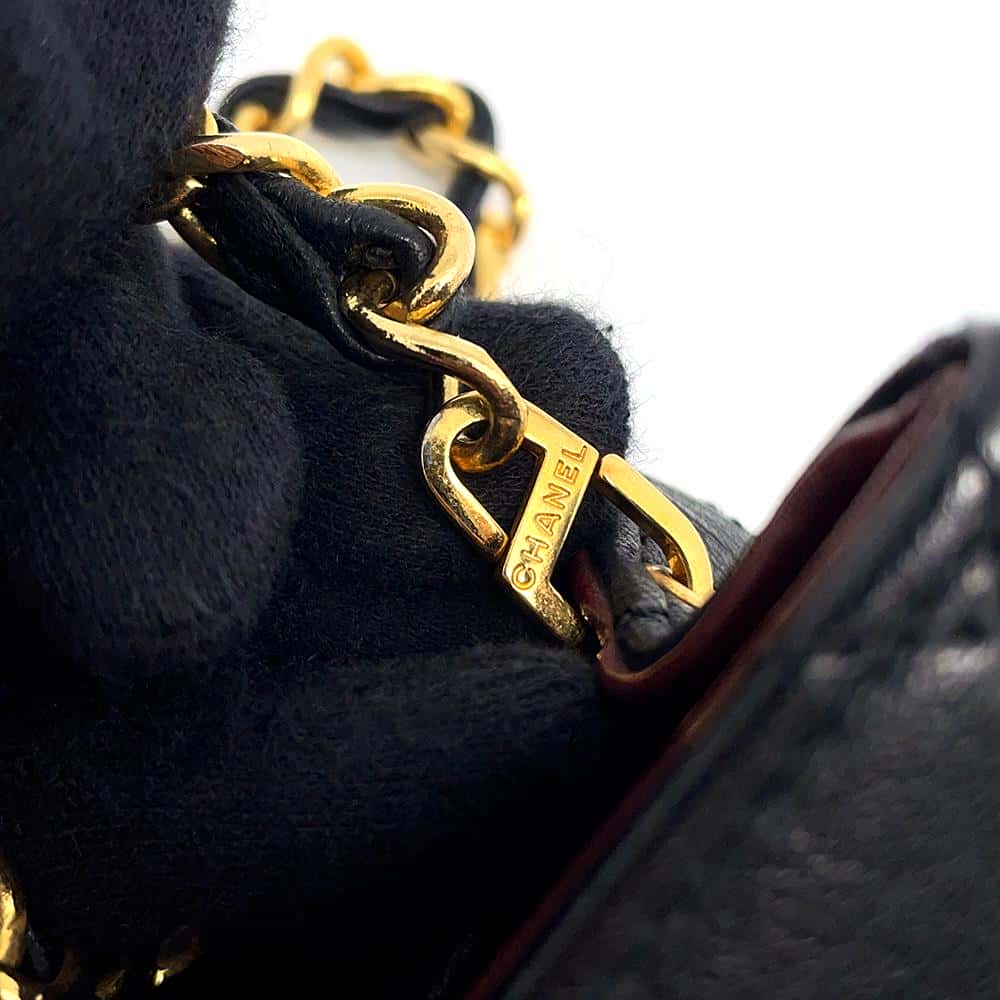 CHANEL Mini Matelasse ChainShoulder Bag Black A03571 Lambskin