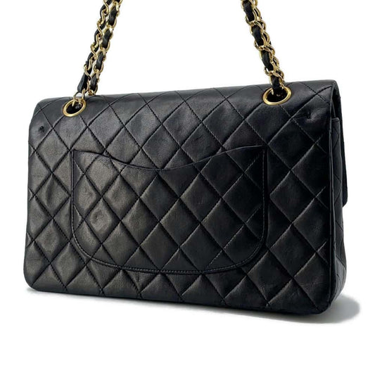 CHANEL Matelasse ChainShoulder Bag Black A01112 Lambskin Size 25