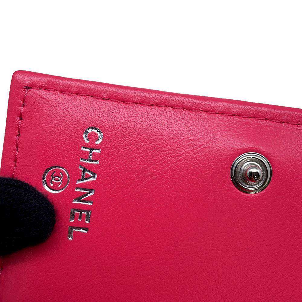 CHANEL CC Logo Bifold Wallet Pink AP3828 Caviar Leather