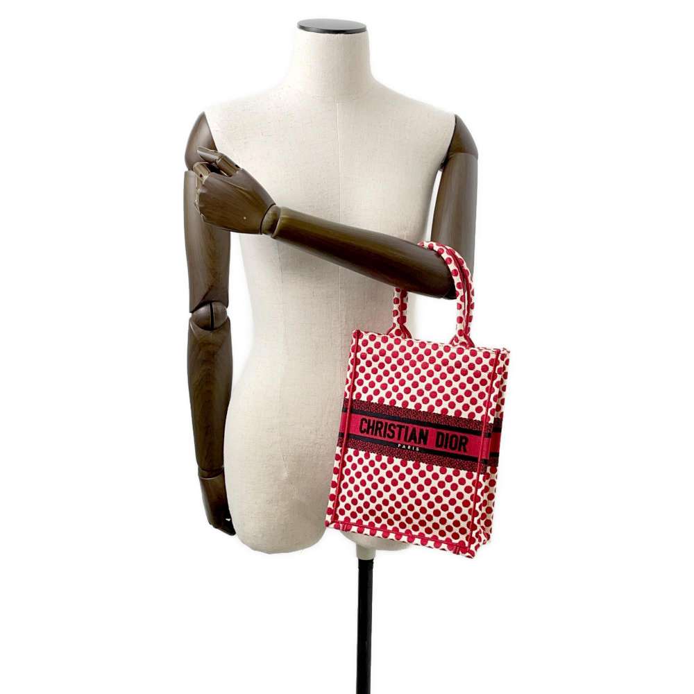 Dior Dior Amour Vertical Book Tote Dot Red Canvas