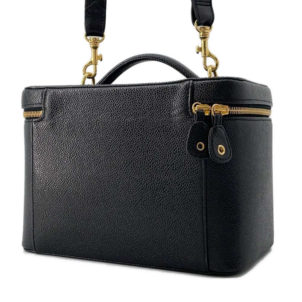 CHANEL 2way vanity Black Caviar Leather