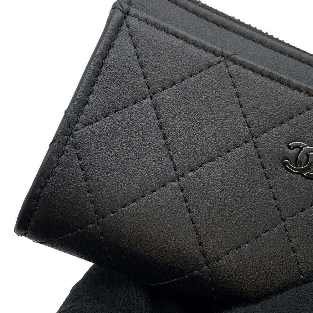 CHANEL Fragment Coin purse Black AP3820 Grained CalfLeather
