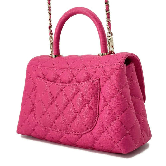 CHANEL Coco Handle 2Way Shoulder Bag Pink A92990 Caviar Leather Size XS