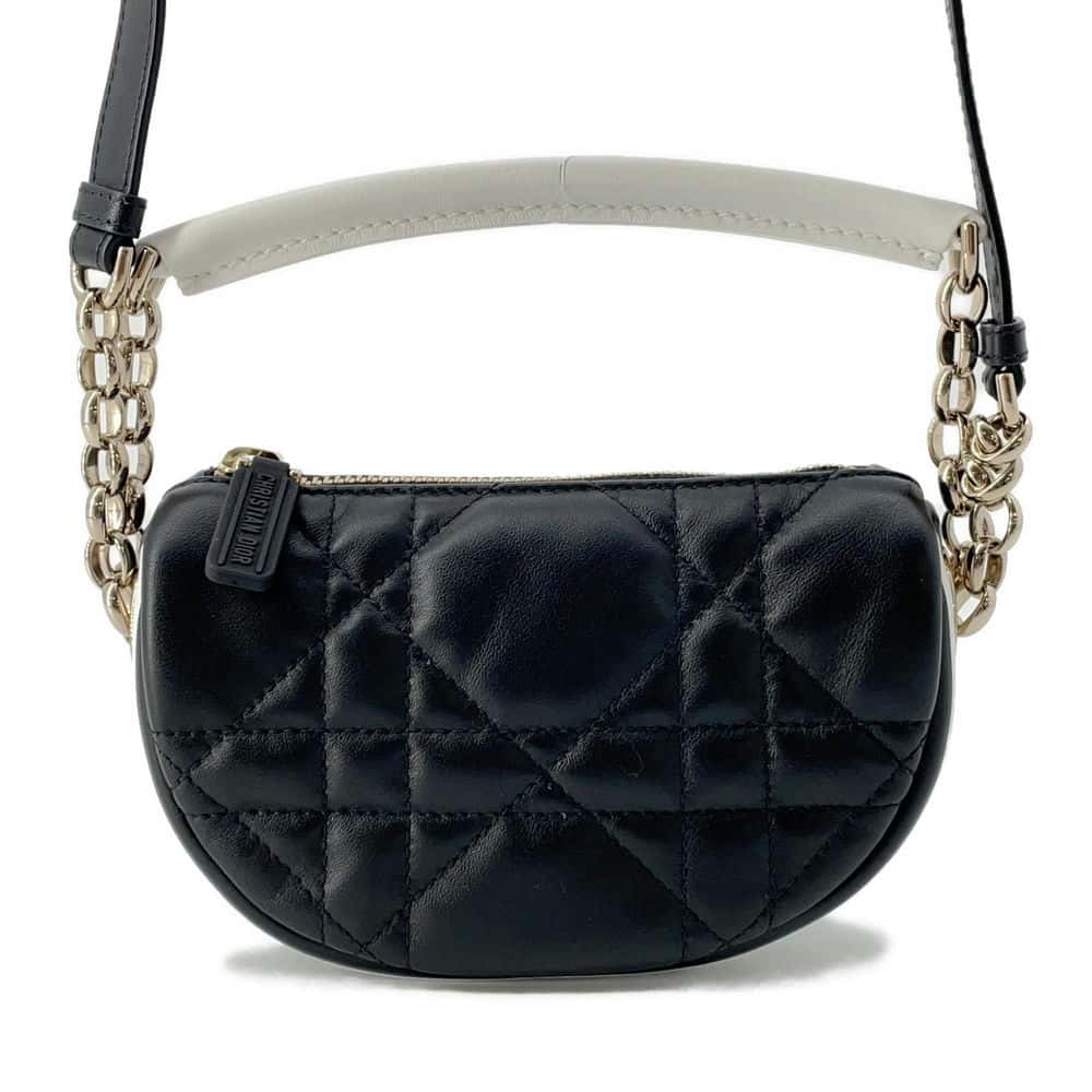 Dior Vibe Macrocannage 2way Hobo Bag Black S7200ONOA Lambskin Size micro