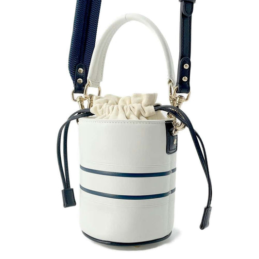 Dior Vive Bucket 2WAYShoulder Bag White/Navy S6250OSGQ_M928 Leather Size micro