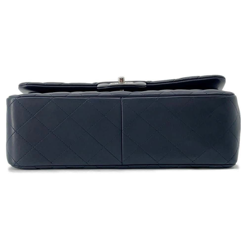 CHANEL Matelasse W Flap ChainShoulder Bag Navy A58600 Lambskin Size 30