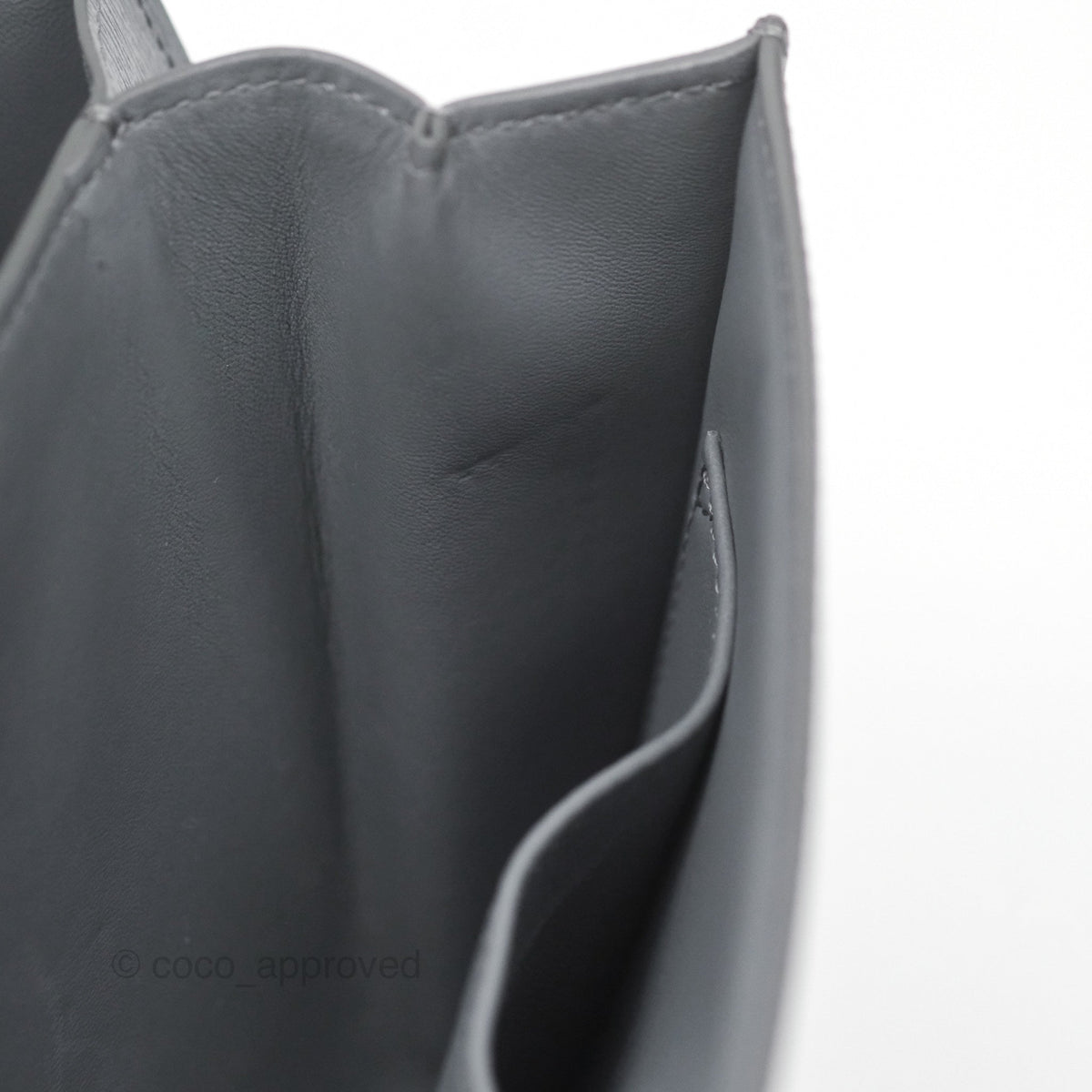 Celine Medium Classic Box Flap Grey Liege Calfskin