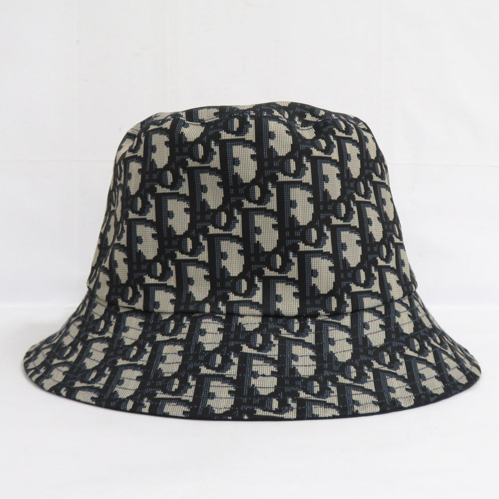 Dior TEDDY-D Bobby Hat 95TDD923A130  Blue Reverseible Bucket Hat  Cotton Blend Size 58 Small Hat  Beauty