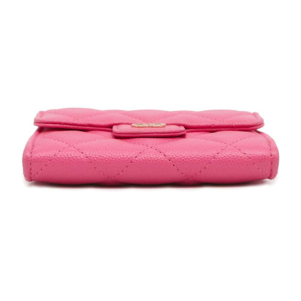 CHANEL Matelasse Classic Chain Wallet Pink AP0238 Caviar Leather